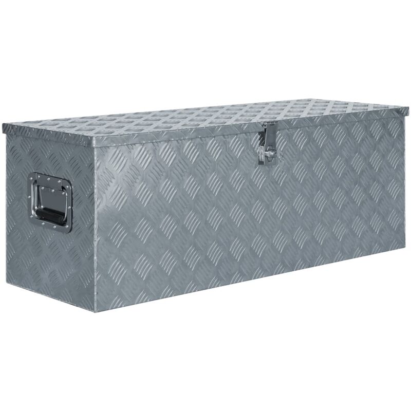 

Caja de aluminio 110,5x38,5x40 cm plateada - Plateado