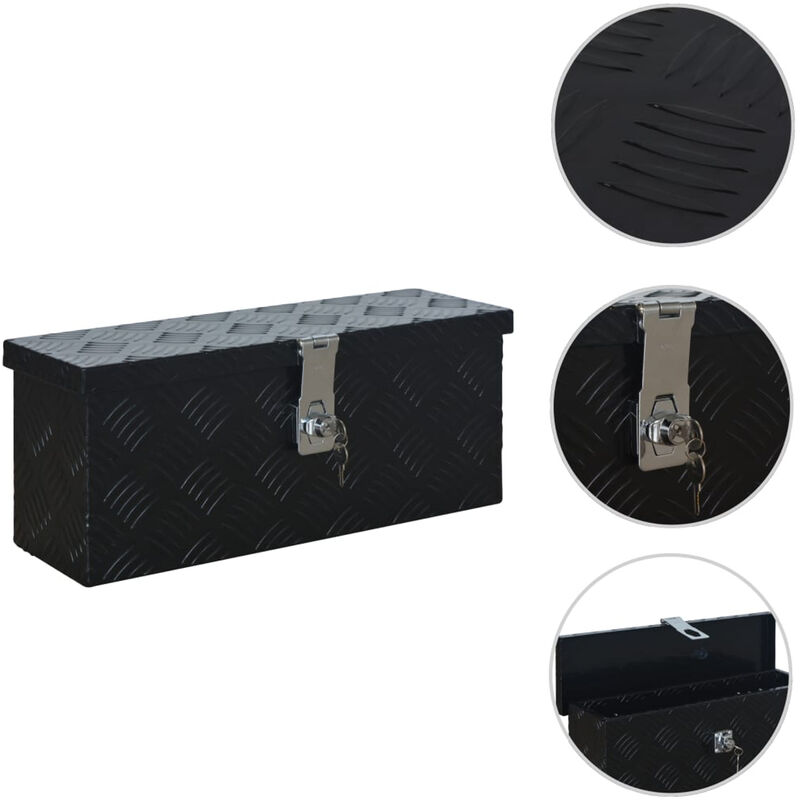 

Caja de aluminio 485x140x200 mm negra