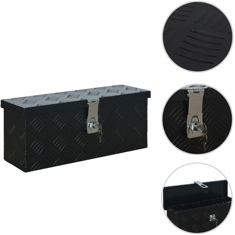 

Caja de aluminio 485x140x200 mm negra