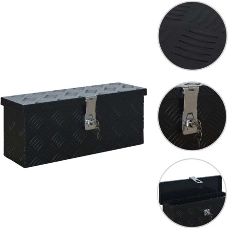 Caja de aluminio 485x140x200 mm negra