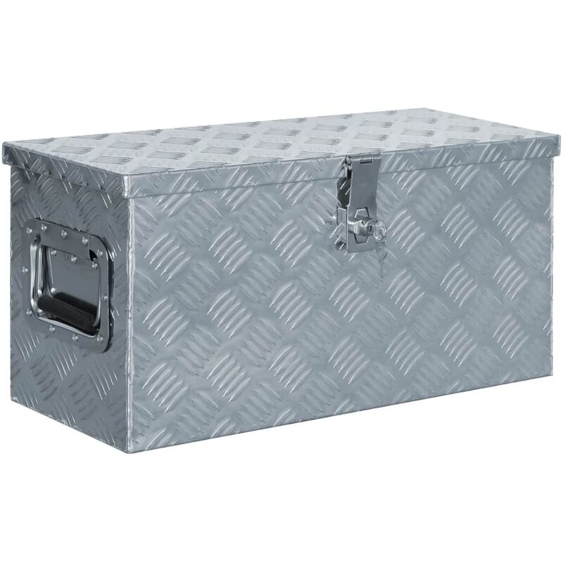 

Caja de aluminio 61,5x26,5x30 cm plateada