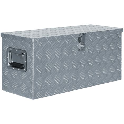 Caja de aluminio 80x30x35 cm plateada