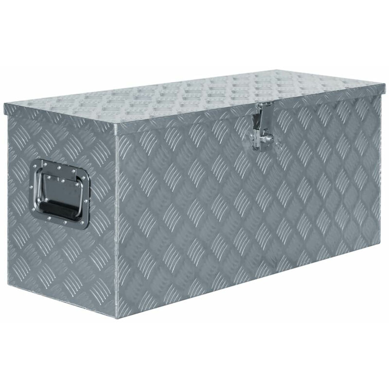 

Happyshopping - Caja de aluminio 90,5x35x40 cm plateada