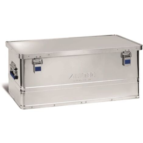 Caja de aluminio ALUTEC BASIC 80 (contenido 80 l, dimensiones interiores (LxAnxAl) 750 X 355 X 300 mm, resistente al polvo y a las salpicaduras, caja de herramientas, caja de almacenamiento, peso 4,18