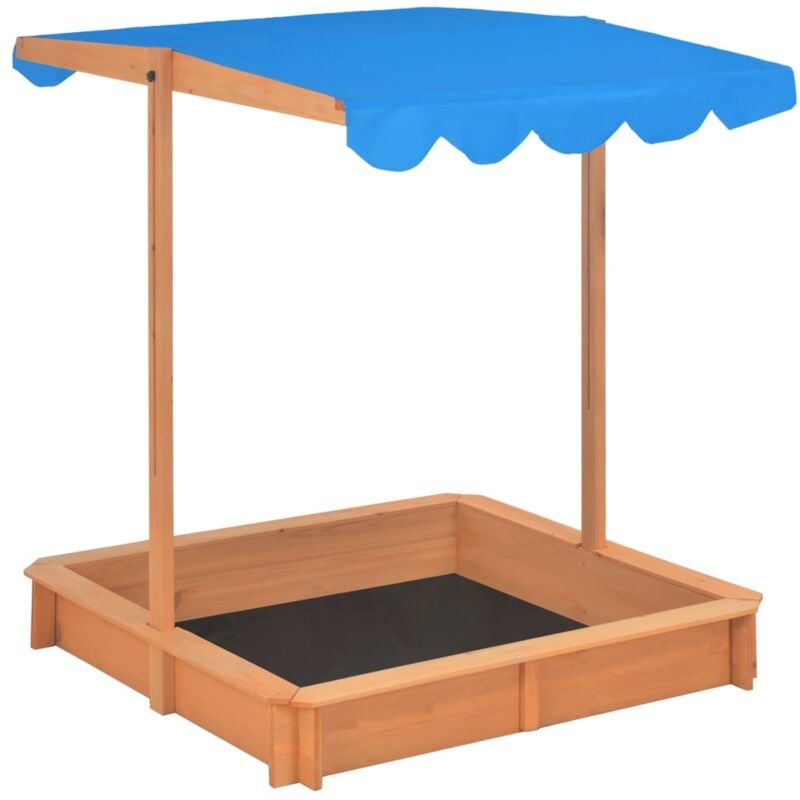 

vidaXL Caja de arena con techo ajustable de madera de abeto azul UV50 - Azul