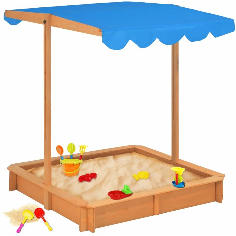 

Caja de arena con techo ajustable de madera de abeto azul UV50