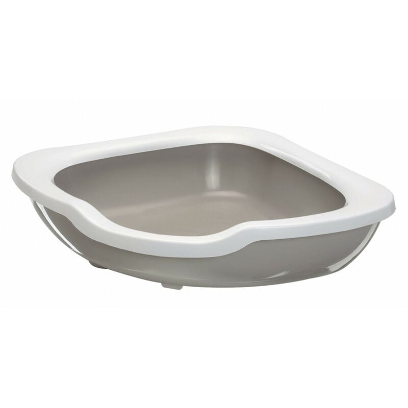 

Caja de arena de la esquina FRED. 51 x 51 x 15.5 cm de alto. color topo. para gatos