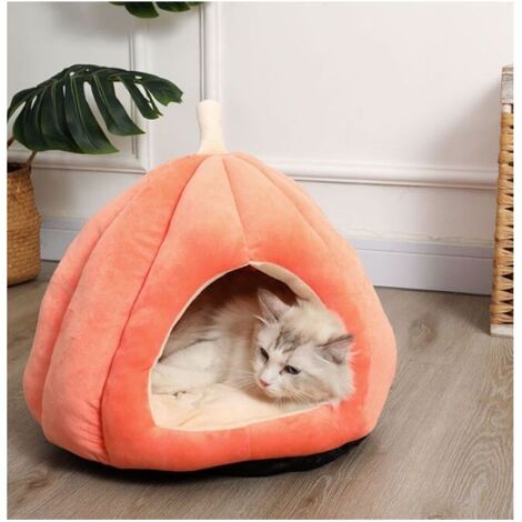 Caja de arena para gatos con cojín interior extraíble y lavable --- M Naranja
