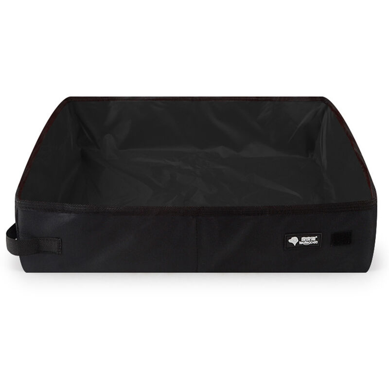 

Caja de arena para gatos de viaje Caja de transporte de arena portatil plegable Ligera Impermeable Universal para gatos pequenos medianos, Negro, L