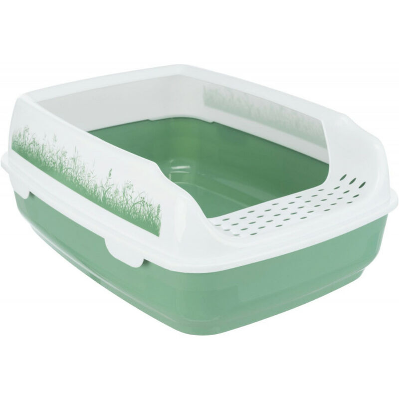 

Caja de arena para gatos Delio verde y blanca 49,5 x 38 x 20 cm