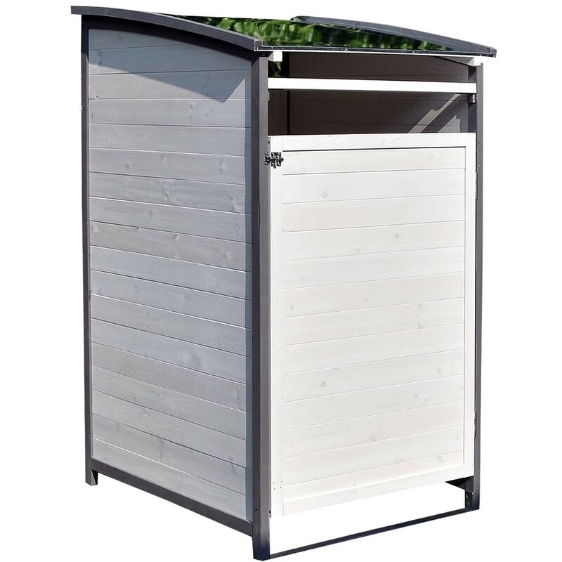 

Caja de basura Baúl de basura - Caja de extensión - blanca/gris caja de herramientas caja de accesorios exterior baúl de almacenamiento