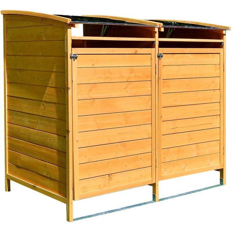

Caja de basura Doble Baúl de basura Casa de basura 240L Marrón Revestimiento del contenedor caja de herramientas caja de almacenamiento