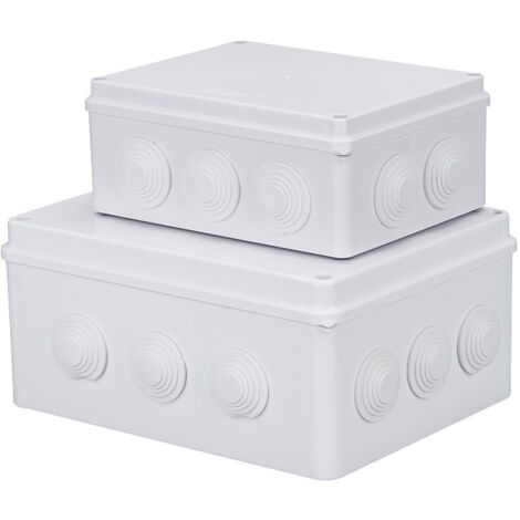 Caja de conexiones de plástico impermeable para exteriores, cable de instrumento de monitoreo de seguridad, carcasa impermeable para protección de placa de circuito de batería (blanco) 150  110  70 - 