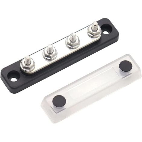 Caja de conexiones eléctricas con bloque de terminales de barra colectora de 4 pines, 100 A CA 300 V CC 48 V para camiones, autobuses, barcos y caravanas.