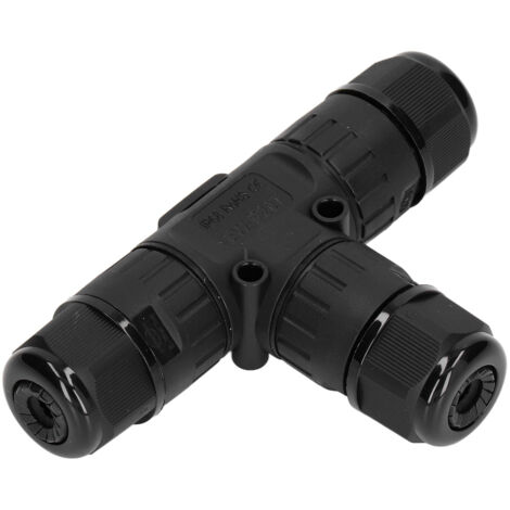 Caja de conexiones en T impermeable IP68 de 3 vías - EW-M20T-3P - Latón/PA66, 450V/16A para 9-12 mm