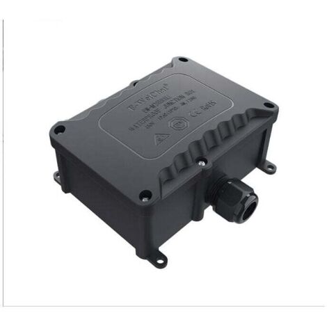 Caja de conexiones estanca  de una pieza IP68 para cajas eléctricas negras pequeñas con diámetro Ø9mm-Ø12mm