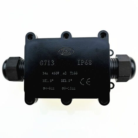 Caja de conexiones impermeable IP68, caja de conexiones eléctricas TIANLIN, negra, impermeable y a prueba de polvo, ideal para instalaciones eléctricas y reparación de cables (2 piezas)
