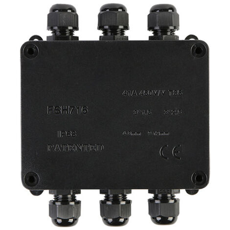 Caja de conexiones impermeable IP68, caja de conexiones impermeable para exteriores, caja de conexión de cable de 4 vías con conexiones para cable de 9-12 mm
