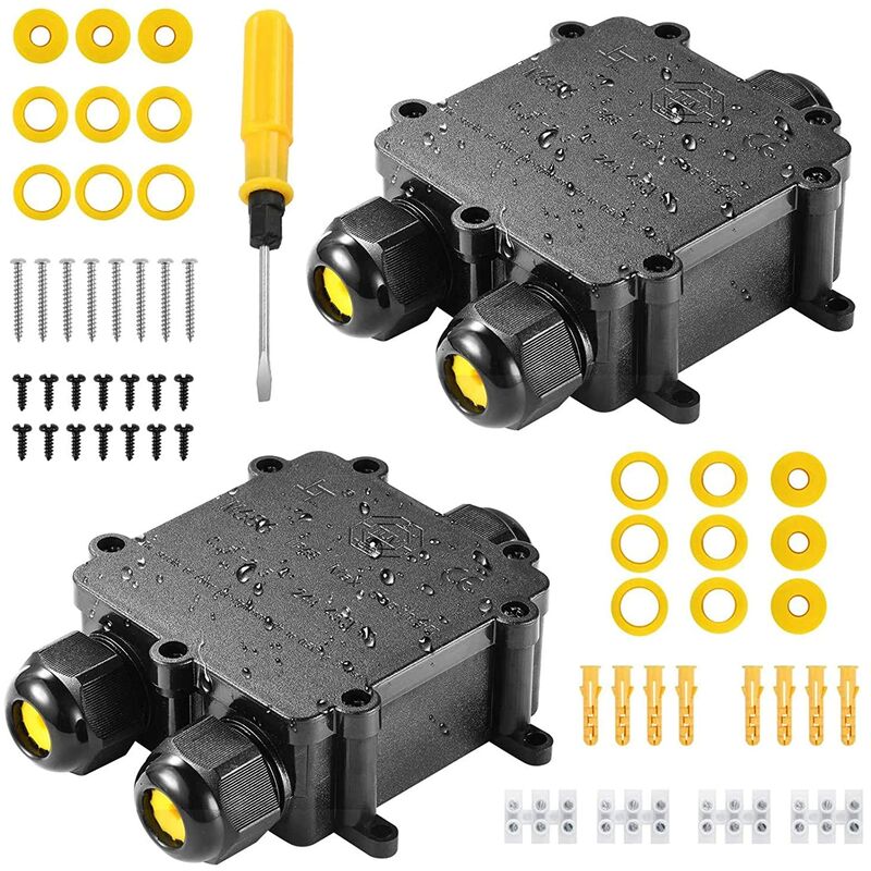 

Caja de conexiones impermeable IP68 Conector de cable de 3 clavijas adecuado para caja de conexiones de cables de Ø 4-14 mm