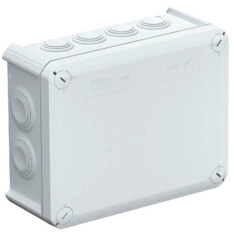 CAJA DE CONEXIONES T160 PARA HABITACIONES HÚMEDAS OBO BETTERMANN RAL 7035 IP66 190X150X77MM 2007093