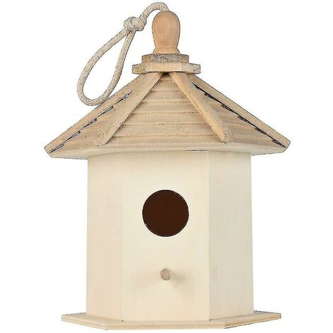 Caja de cría de madera con aislamiento sólido para nido de pájaro al aire libre con forma de torre de paulownia