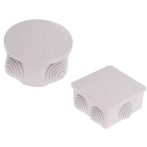 Caja de derivación estanca 80x80x40mm – FG13403 – IP44 con tapa a presión y 6 pasacables – FAEG