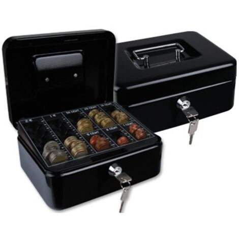 Caja de dinero q-connect kf04277 acero 0,8 mm bandeja extraíble
