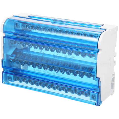 Caja de empalme monofásica de 4 niveles, caja de distribución de terminales 415, caja de empalme para carril DIN con tapa transparente, caja de protección de distribución