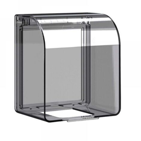 Caja de enchufe impermeable para el baño, evita que entre agua en el enchufe [Negro transparente]