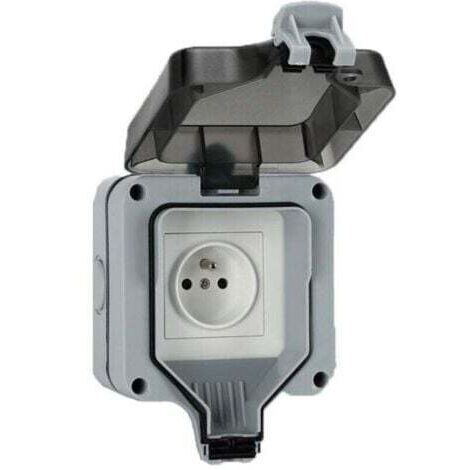 Caja de enchufes para exteriores IP66 a prueba de salpicaduras, impermeable, de una sola fila, con un solo orificio INHHUB