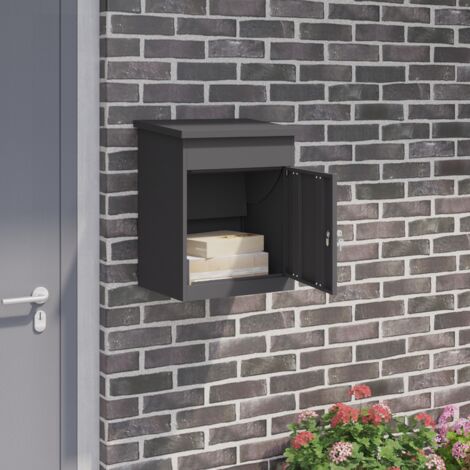 Caja de entrega de paquetes Negro 44 x 35 x 59 cm Acero
