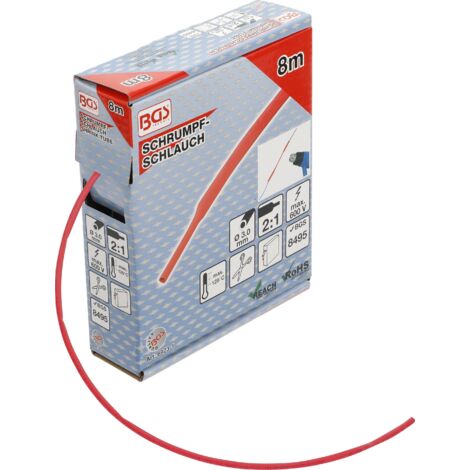 Caja de fundas termorretráctiles  rojo  Ø 3 mm  8 m