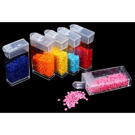 Caja de gama de diamantes de plástico transparente con compartimento 112 Pack FUIENKO