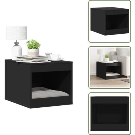 Caja de gatos - vidaXL Mueble arenero para gatos madera ingeniería negro 47x59x42 cm - Mueble de madera