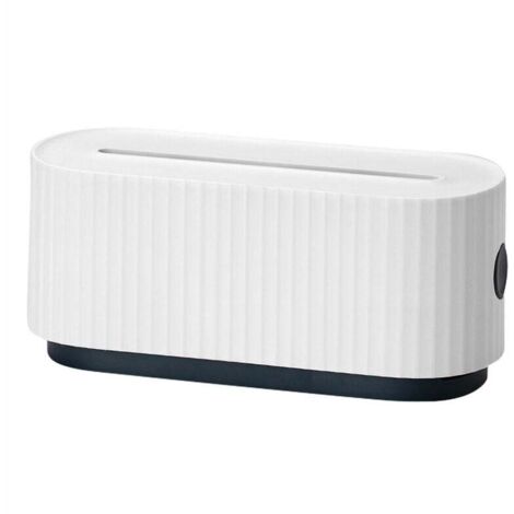 Caja de gestión de cables con funda para soporte de teléfono Organizador de cables de escritorio Regleta protectora de cables, color blanco - Blanco