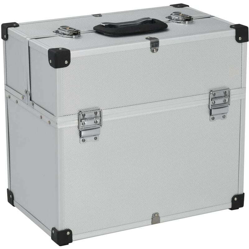 

Caja de herramientas aluminio plateado 38x22,5x34 cm