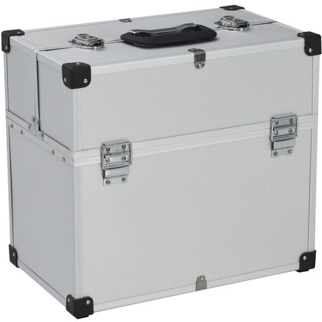 Caja de herramientas aluminio plateado 38x22,5x34 cm vidaXL