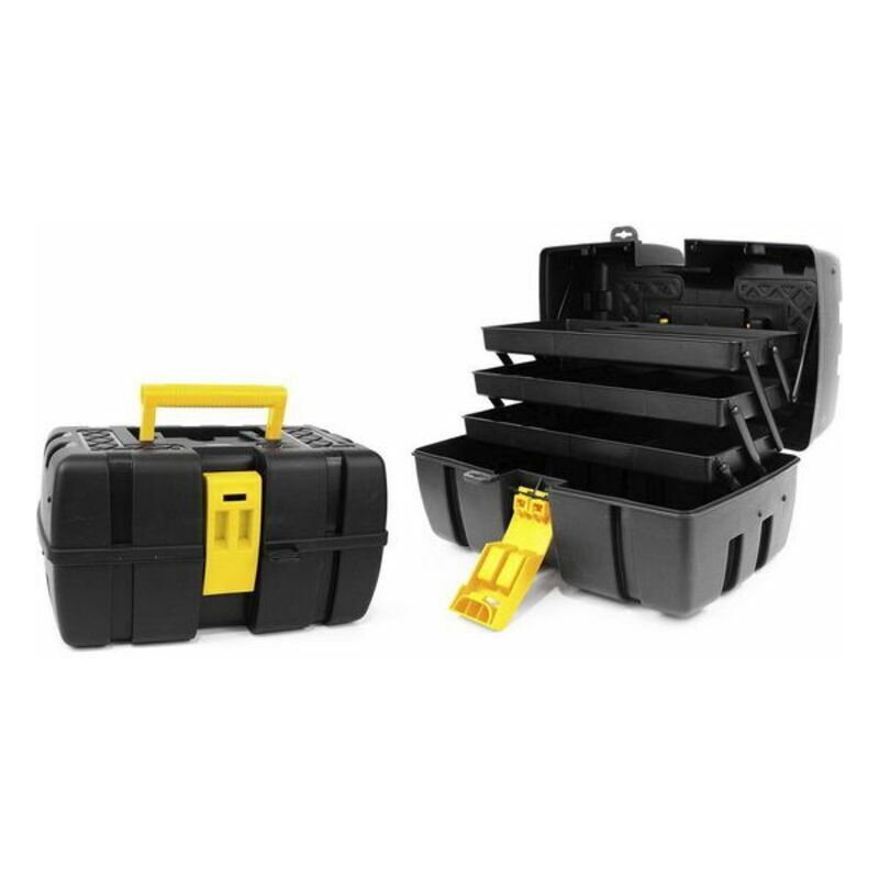 

Caja de Herramientas con Compartimentos Bricotech Venezia Negro Amarillo (37 x 23 x 21 cm)