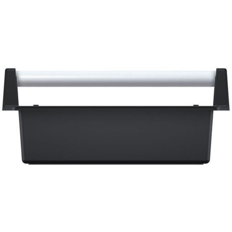 Caja de herramientas con mango ergonómico de aluminio anodizado negro, 400 x 220 x 170 mm (largo x ancho x alto)