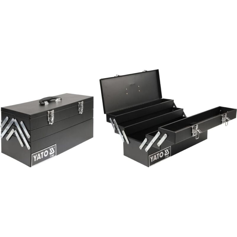 

Caja de herramientas de acero 460x200x225 mm - Negro - Yato