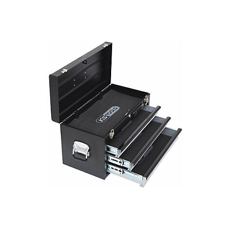 Caja de herramientas de metal/3cajones/negra, 508x255x303mm