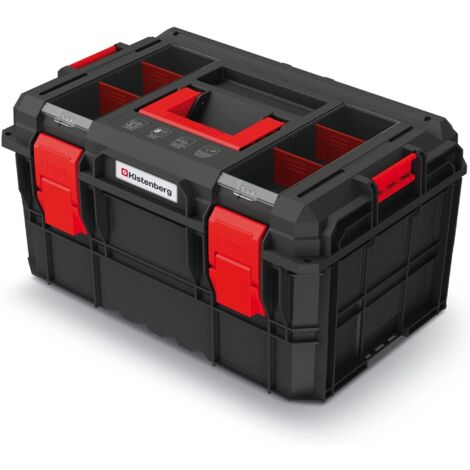 Caja de herramientas de plástico, divisores, capacidad de carga de hasta 120 kg, caja modular X-LOG 546 x 380 x 307 mm