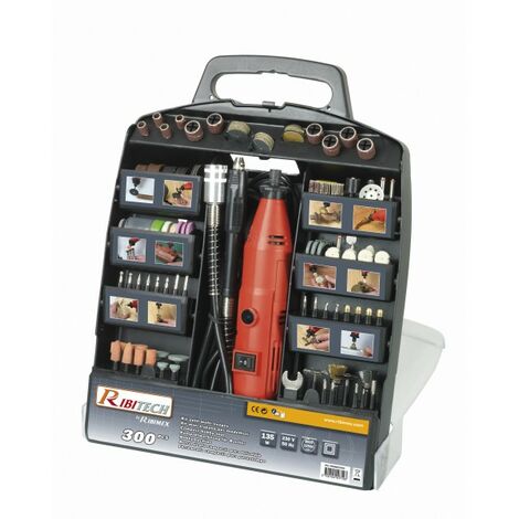 caja de herramientas eléctrica multifuncional con 300 accesorios - promkit300 - ribitech -
