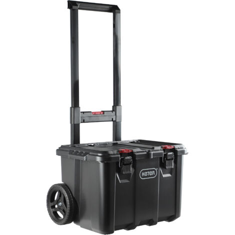 Caja de herramientas Keter en maleta con ruedas.