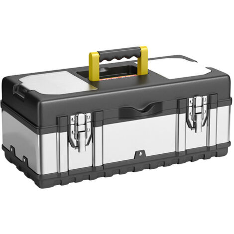 Caja de herramientas multifuncional para el hogar, grande, mediana y pequeña, portátil, para electricistas, reparación de automóviles, caja de almacenamiento Black Knight de 17".