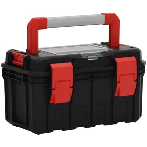 Caja de herramientas negra y roja 45x28x26,5 cm