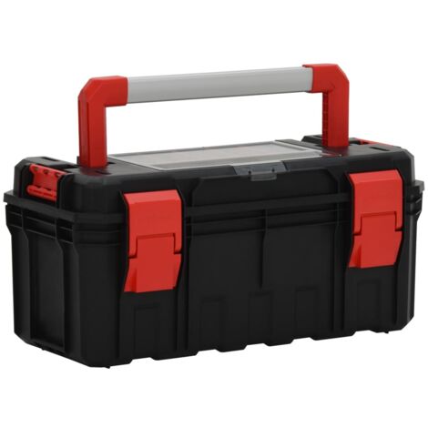 Caja de herramientas negra y roja 55x28x26,5 cm