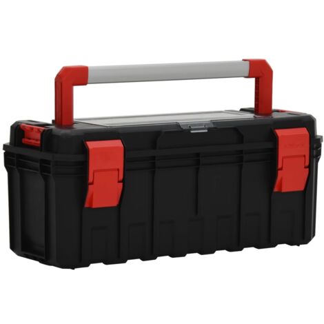 Caja de herramientas negra y roja 65x28x31,5 cm