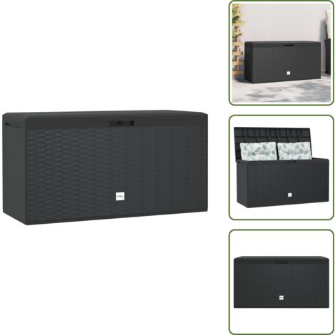 Caja de herramientas - vidaXL Caja de almacenaje para jardín gris antracita 114x47x60 cm - Caja de almacenamiento para cojines