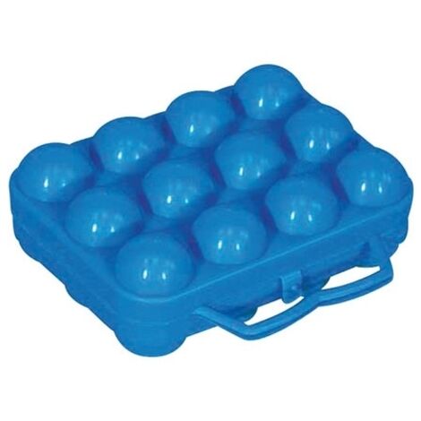 Caja de huevos 12 compartimentos azul - aluminio y plástico